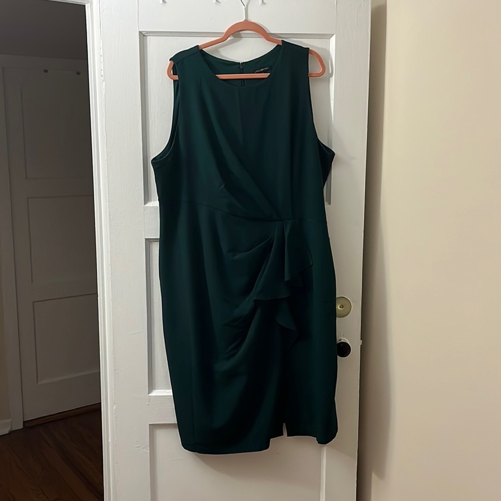 Lane bryant green faux wrap dress